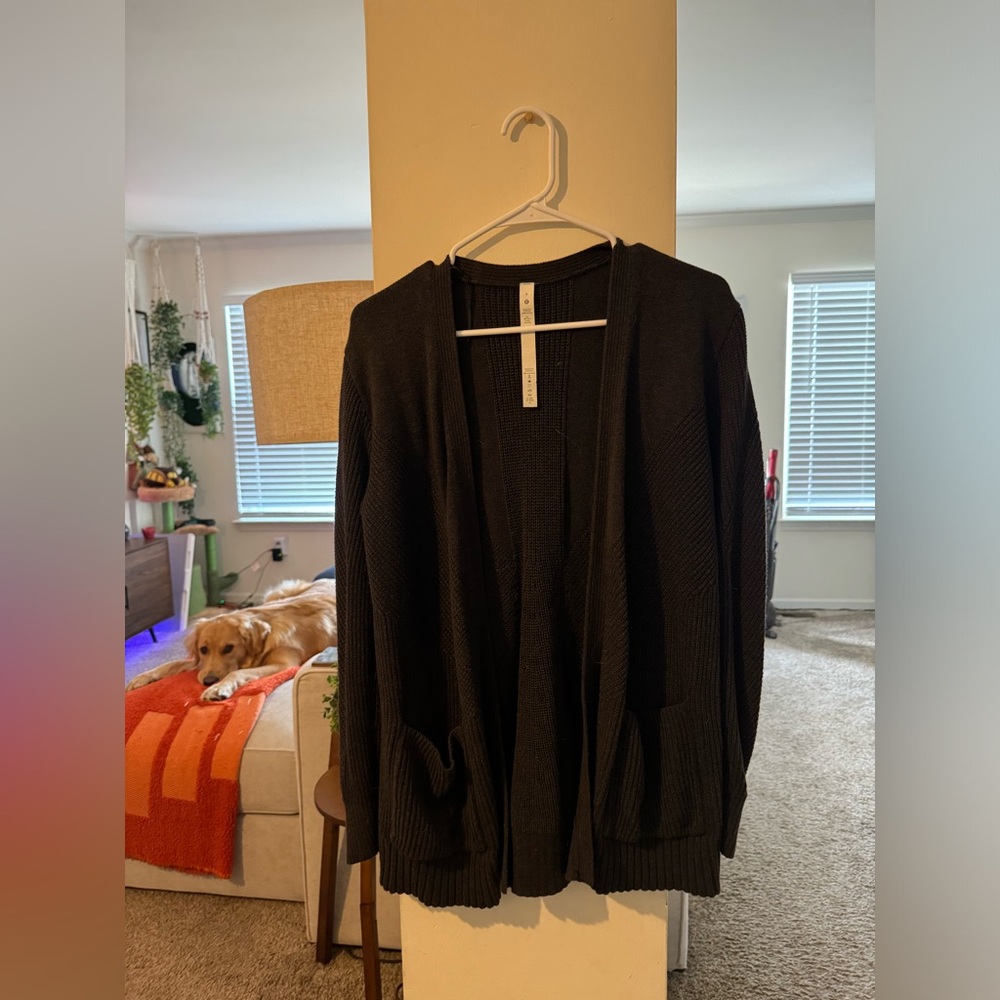 Lululemon cotton knit textured wrap - dark grey - size 6 never worn